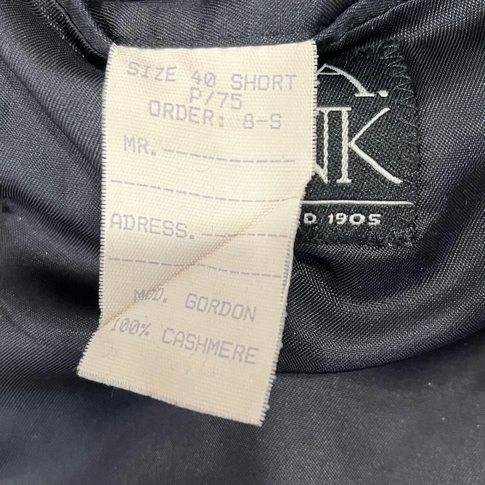 JOS A BANK 100% CASHMERE 2 BUTTON NAVY SPORTSCOAT BLAZER 40 SHORT - Picture 5 of 5